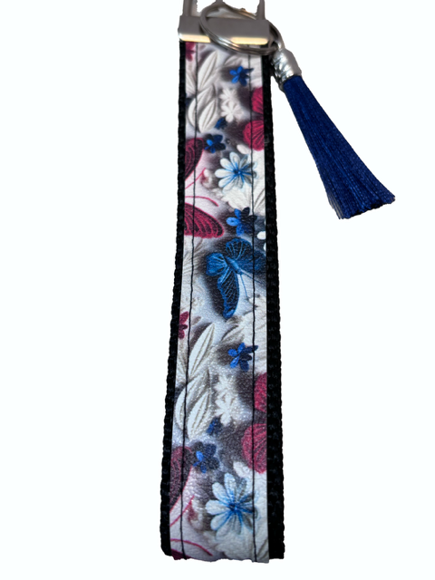 Key Fob - Red, White & Blue Butterflies